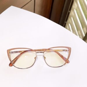 Women metal cat eyeglasses