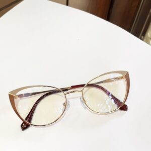 Women metal cat eyeglasses