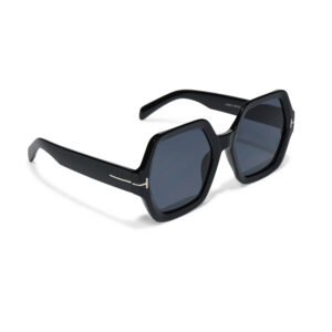IMG_5363 WOMEN'S BLACK OVERSIZED SUNGLASSES POLYGONAL SHAPE BY SPECSANDMORE